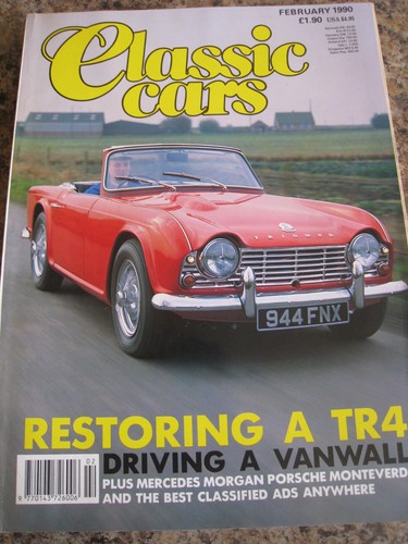 Classic cars feb 1990 tr4 - cars,