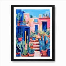Cactus Garden Art Print Framed