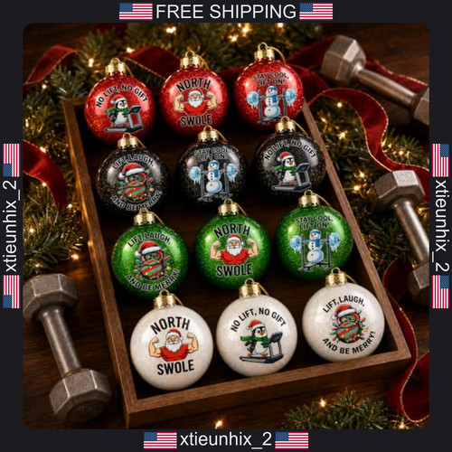 Gym christmas ornaments set - gym,