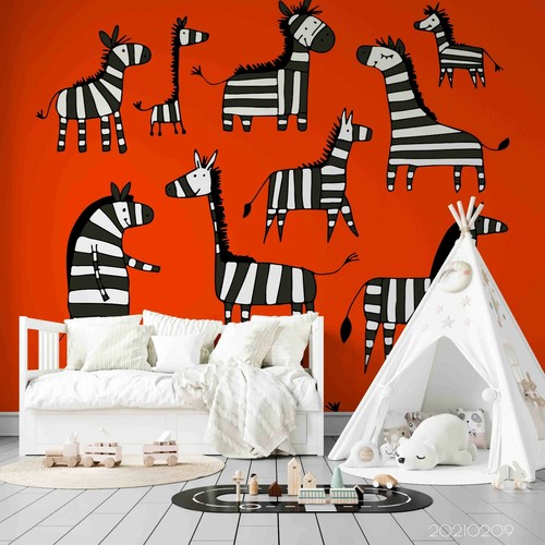 Cartoon red zebra wallpaper - 3d,