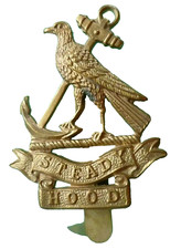 Hood Battalion Royal Naval Division Cap Badge Brass Slider Vintage