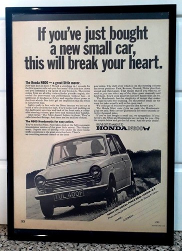 Framed original classic car - framed,