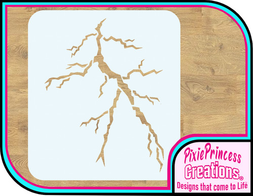 Lightning mylar stencil - lightning, e