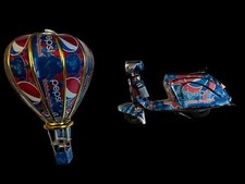 2 x Recycled Can Pepsi Models - Vietnam - Vespa Scooter & Hot Air Balloon
