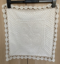 (1265) Vintage Style Lace Trimmed Cushion Cover - 15" x 15"