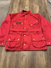 Mens Barbour Nylon A7 Bright Brass International Jacket, Red Size XXL, Belted