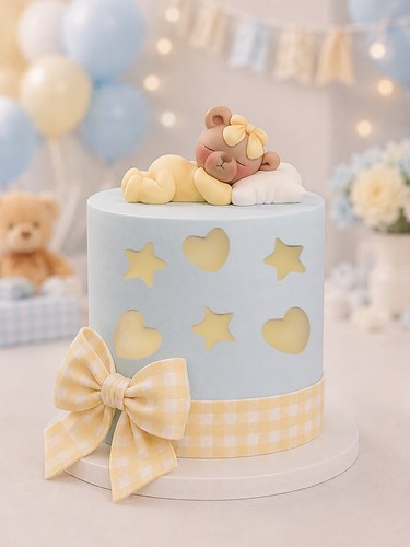 Edible sleepy teddy bear cake - teddy,