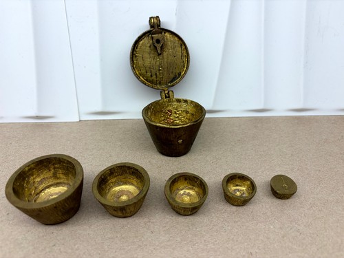Antique brass nesting cup - antique,