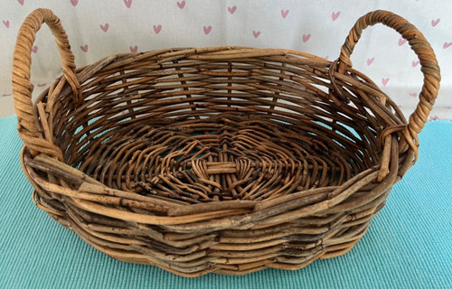 Vintage willow basket with - vintage,