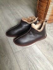  Mens Women's Genuine Sheepskin Slippers Boots Moccasin100% Leather natural Fur 