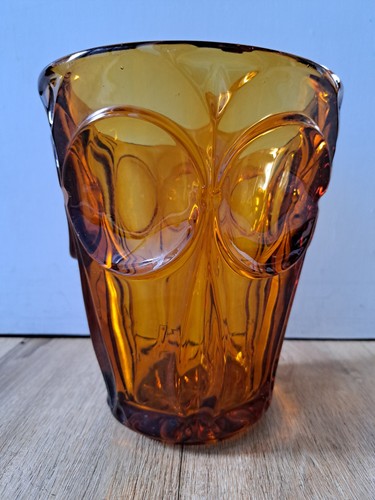 Vintage large amber glass - amber, vase