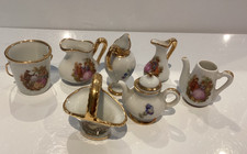 Collection of 7 Limoges miniatures inc jugs, teapot, buckets etc VGC # M1