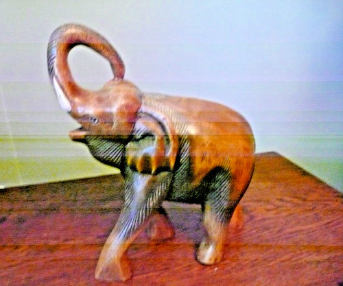 Large wooden carved elephant - large,