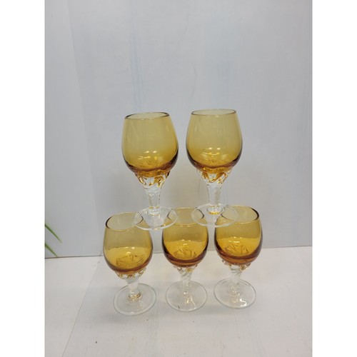 Vintage amber cordials - vintage,