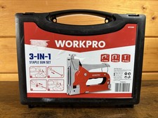 Staple Gun 3 in 1 Adjustable Deep Shallow Staples with Carry Case Workpro