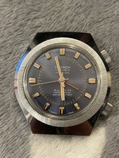 VINTAGE TEGROV ALARM MENS WRIST WATCH WORKING ORANGE DETAILS FREEPOST UK