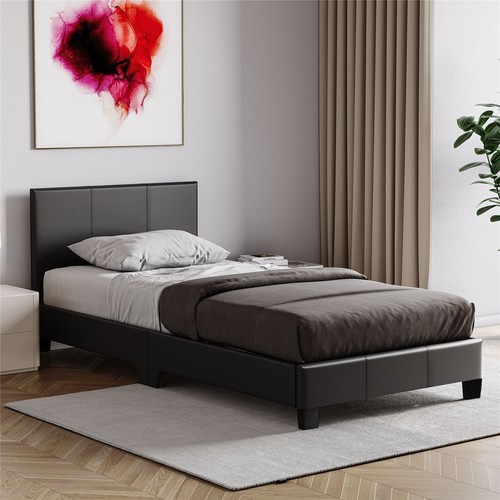 Faux leather bed frame 3ft - frame,