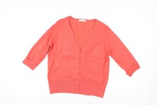 Marks and Spencer Women's Pink Cardigan, Size 16, Button Accent
