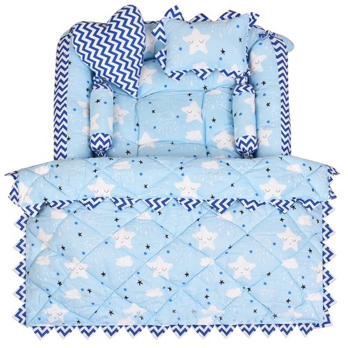 Bb13 blue white baby - white, bed