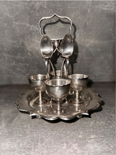 Egg cups and - 4, teaspoons