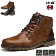 Men's Chelsea Racer Formal Classic Ankle Work Boots Casual Leather Shoes New