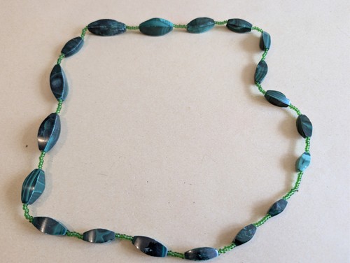 Antique malachite necklace - antique,