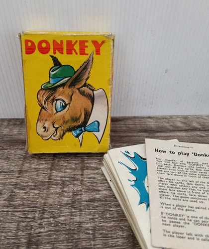 Vintage donkey card - donkey, game