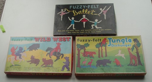 Vintage fuzzy felt boxed - fuzzy, sets