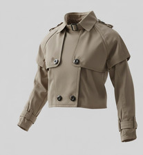 Girls cropped trench jacket - cropped,