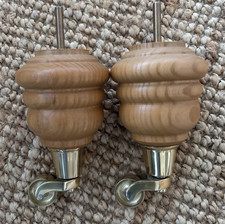 Multiyork - 2 wooden sofa/chair legs with castors. Excellent condition.