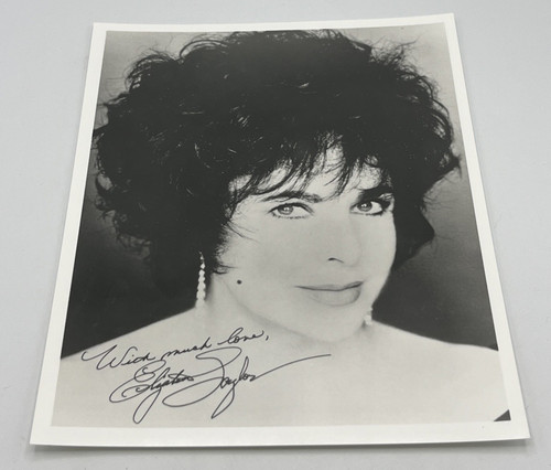 Elizabeth taylor signed x - taylor, 8"