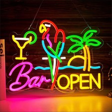Bar Open Neon Led Tiki Home