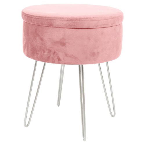 Round velvet storage - storage, footstool