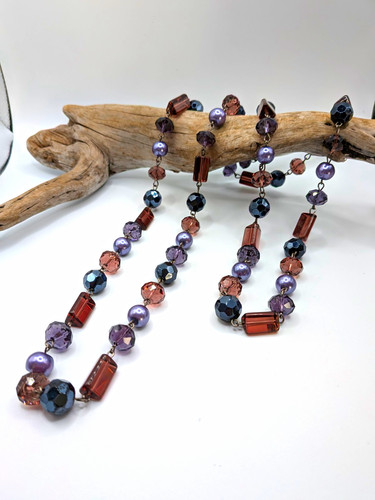 Long statement beaded necklace - beaded,