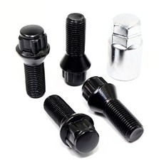 4 14x1.5 Black Wheel Locks