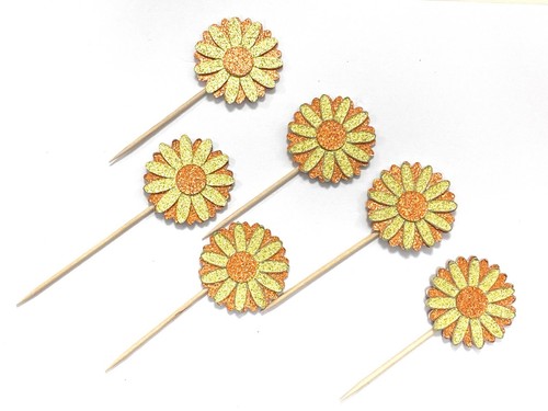 Flower cupcake toppers - cupcake,