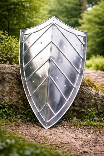 Steel handmade medieval shield - steel,