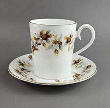 Tea Cup and Saucer Set. Mayfair Bone China Floral Design with Gold Trim Vintage