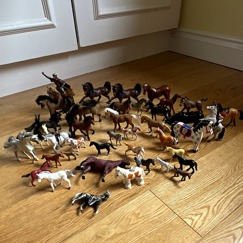 Plastic toy horses some papo - plastic,