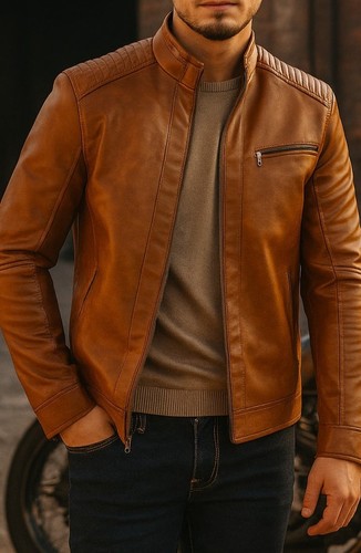 Men tan brown genuine - tan,