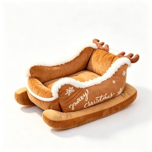 Christmas sleigh pet bed - sleigh,