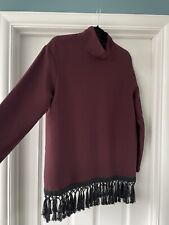 Zara Burgundy Tunic Top With Tassels Size S (8/10/12)