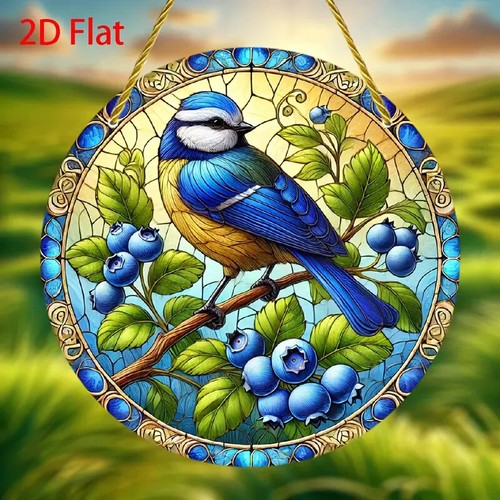 Blue tit blueberry tree - blue,