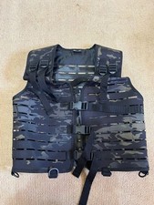 Mil-Tec Lightweight Lasercut Black Multicam Assault Airsoft Vest