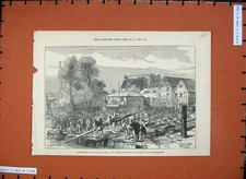 Original Old Antique Print
