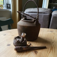 Antique Kenrick 9/16 Pint Glue Melting Pot Double Pot (plus item in it included)