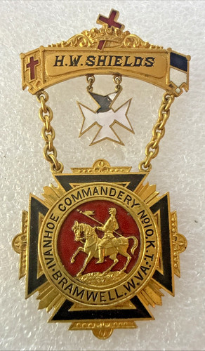 Masonic knights templar - knights, medal