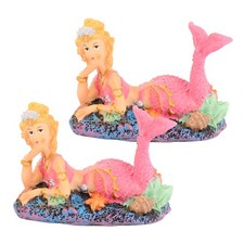 2 Pcs Resin Mermaid Fish Tank