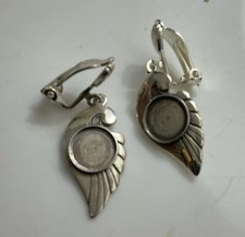 VINTAGE WEDGWOOD STERLING SILVER 925 DROPPER EARRINGS CLIP ON