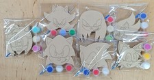 Sonic Wooden Paint Your Own Party Bag Favours/Stocking Filler paint sets